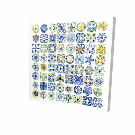 FONDO 12 x 12 in. Watercolor Traditional Moroccan Tiles-Print on Canvas FO2792149